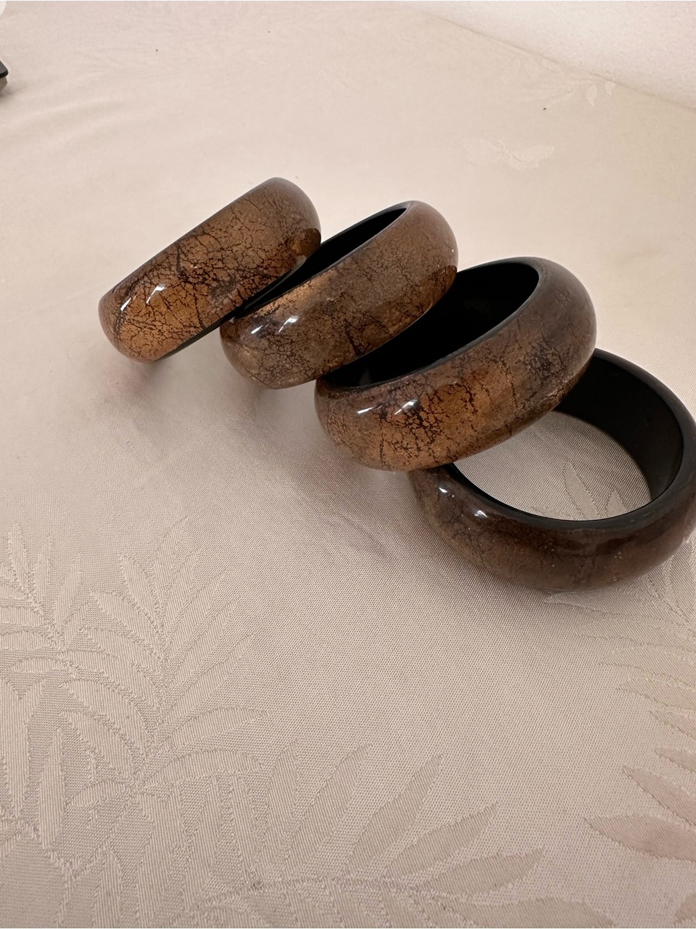 Brown Crackle Resin Bangle Bracelet